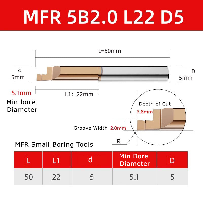 4051 MFR tungsten steel end face slot cutter, small diameter inner hole boring cutter, hard integral alloy small hole end face CNC MFL turning tool holder Shandong Denso Pricision Tools Co.,Ltd.